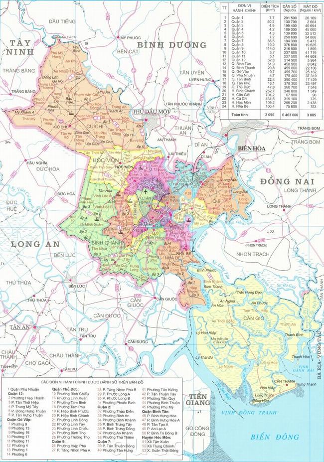 Bản đồ tp Hồ Chí Minh
