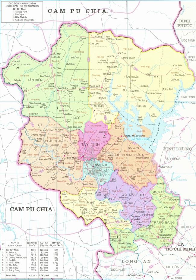 Bản đồ Tây Ninh