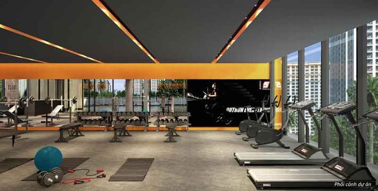 Phòng tập Gym được trang bị đầy đủ hệ thống máy móc, trang thiết bị cao cấp phục vụ sức khỏe cho cư dân Palm Heights