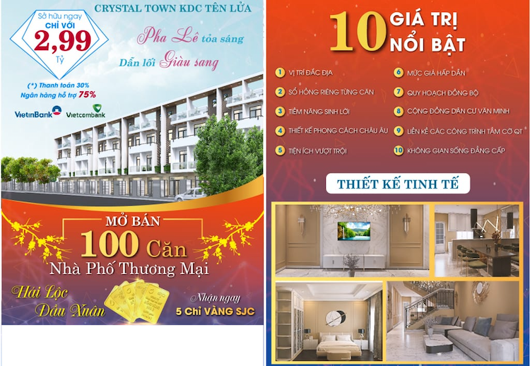 Bảng giá nhà phố Pha Lê Crystal Town Bình Tân