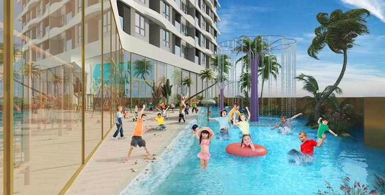 Tiện ích hồ bơi tầng 4 bên trong dự án căn hộ chung cư D Homme Quận 6 Đường Hồng Bàng chủ đầu tư DHA