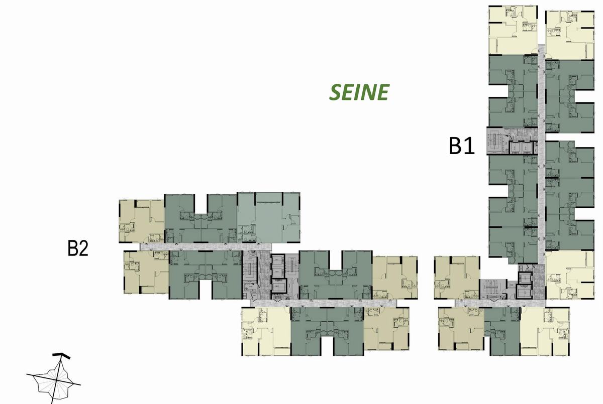 Mặt bằng tháp B SEINE tầng 3 đến 16 dự án West Gate Park