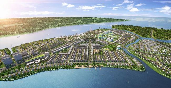 Aqua City với tổng diện tích lên đến hơn 600 ha và được bao bọc bởi hơn 30km đường sông