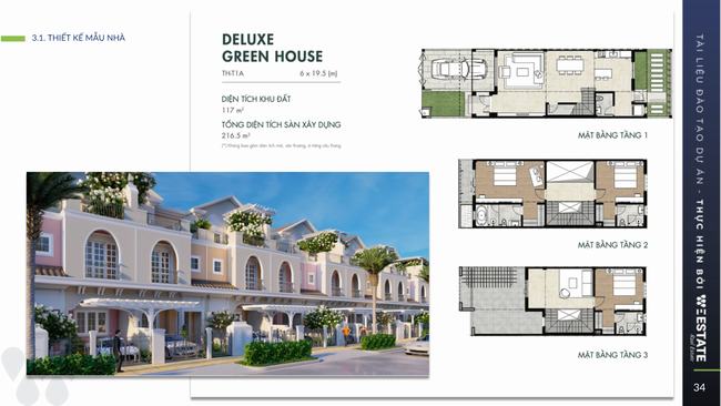 Mặt bằng thiết kế Deluxe Green House - Aqua City