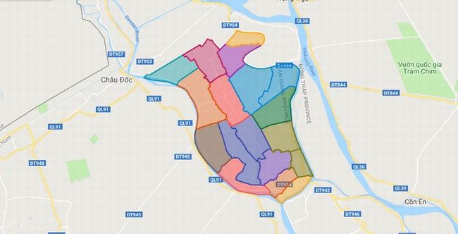 Bản đồ huyện Phú Tân - An Giang