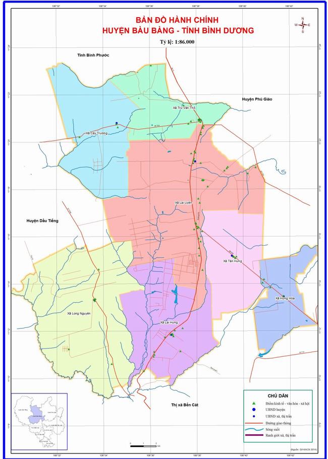 Bản đồ huyện Bàu Bàng