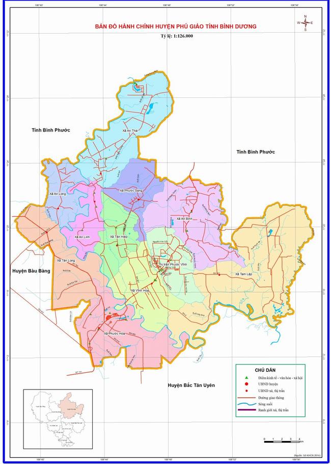 Bản đồ huyện Phú Giáo