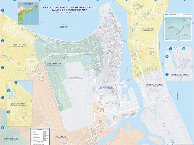 Bản đồ các tuyến đường thành phố Đà Nẵng