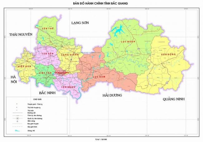 Bản đồ hành chính Bắc Giang