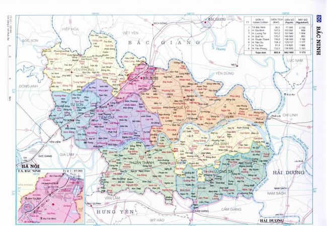 Bản đồ Bắc Ninh khổ lớn