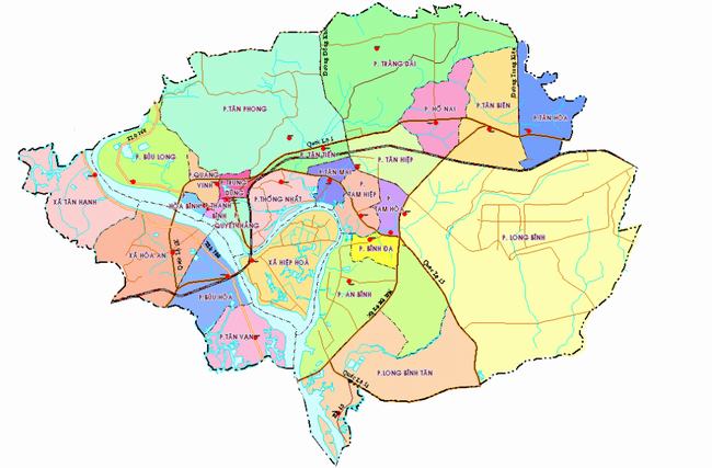 Bản đồ thành phố Biên Hòa