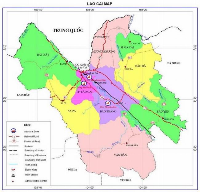 Bản đồ giao thông tỉnh Lào Cai