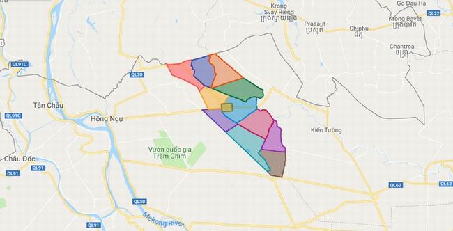 Bản đồ huyện Tân Hưng - Tỉnh Long An