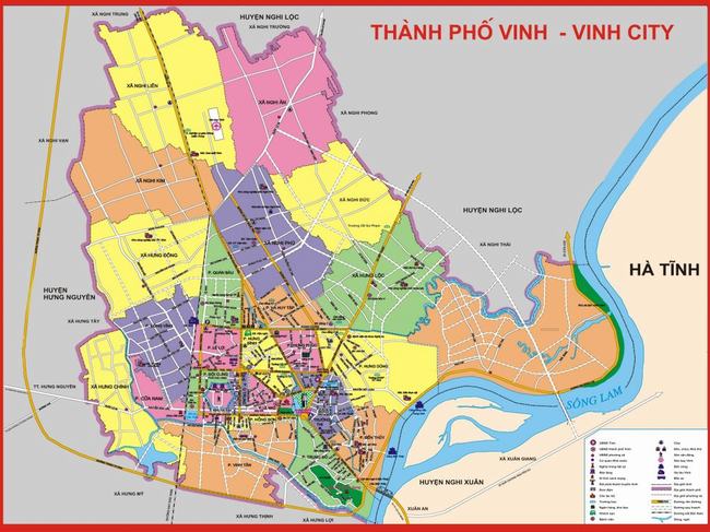 Bản đồ TP Vinh Nghệ An