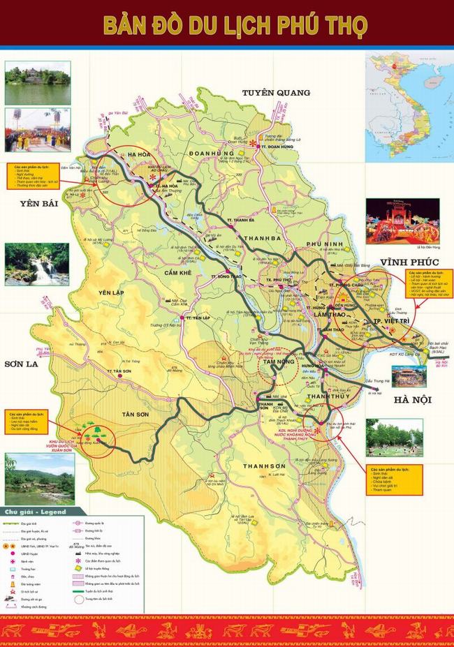 Bản đồ du lịch Phú Thọ