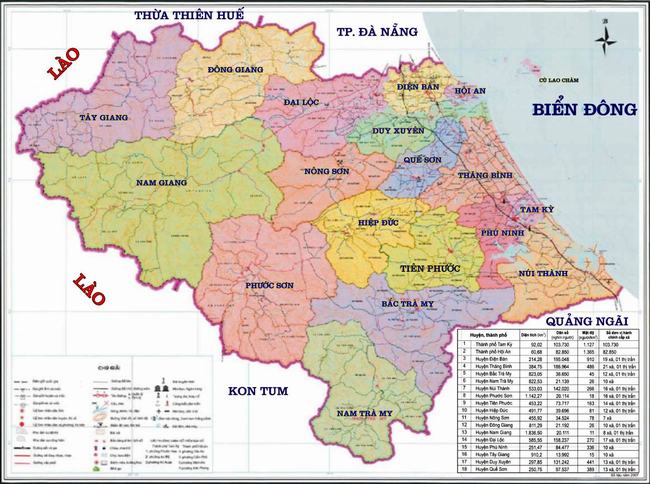 Bản đồ hành chính Quảng Nam