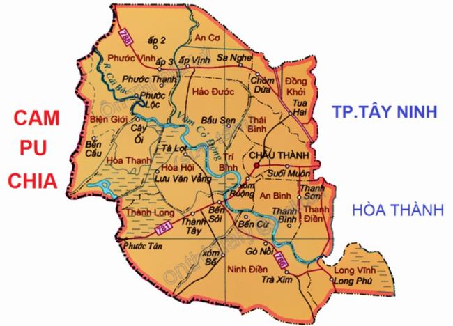 Bản đồ huyện Châu Thành Tây Ninh