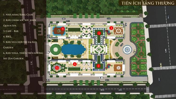 Mặt bằng bố trí tiện ích tầng thượng dự án Dream Home Palace Quận 8