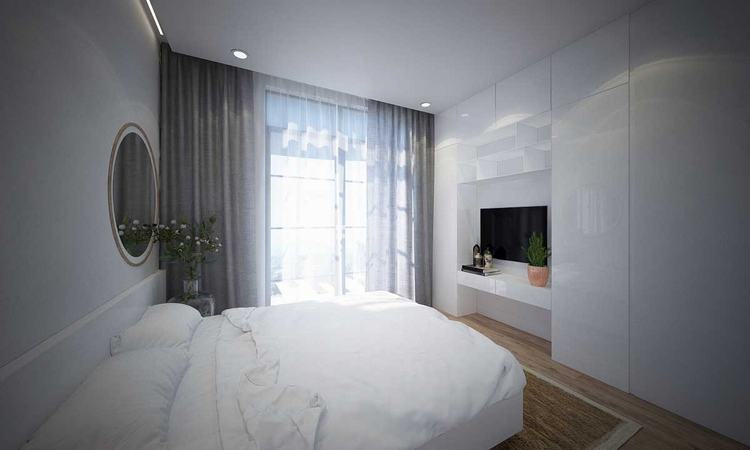 Phối cảnh phòng ngủ căn hộ tại dự án King Crown Infinity Thủ Đức